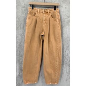 Pilcro Anthropologie Jeans Womens 27 Brown The Breaker Barrell Leg Crop Pleated